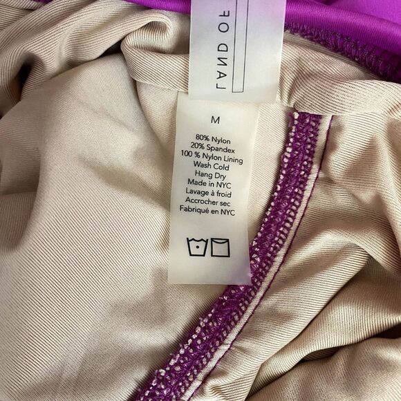 Land of Women One Piece Swimsuit Magenta Purple Lace Up Back Size Medium - Picture 4 of 4